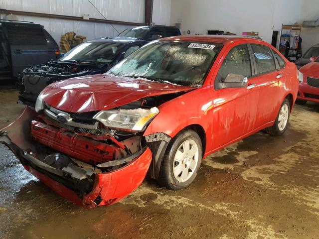 1FAHP34N78W199214 - 2008 FORD FOCUS S/SE RED photo 2