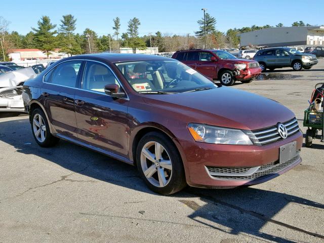 1VWBP7A31DC019227 - 2013 VOLKSWAGEN PASSAT SE BURGUNDY photo 1