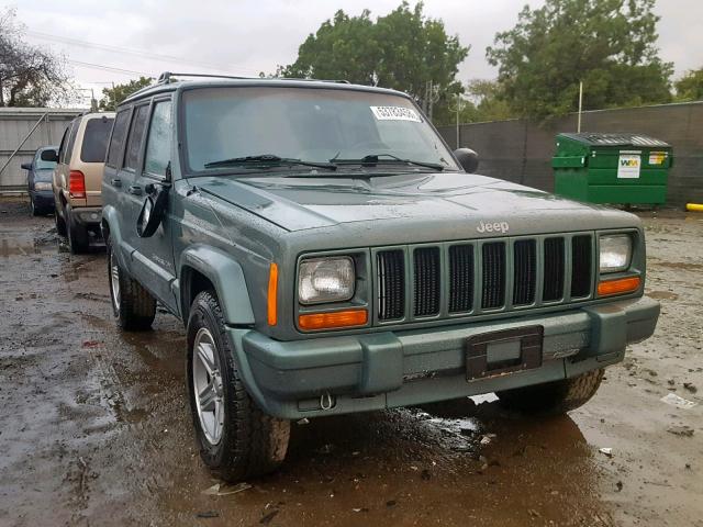 1J4FF58S5YL186280 - 2000 JEEP CHEROKEE C GREEN photo 1