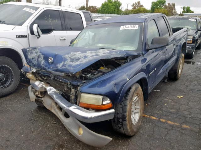 1B7HG2AN91S299336 - 2001 DODGE DAKOTA QUA BLUE photo 2