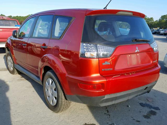 JA4AS2AWXAZ007185 - 2010 MITSUBISHI OUTLANDER RED photo 3