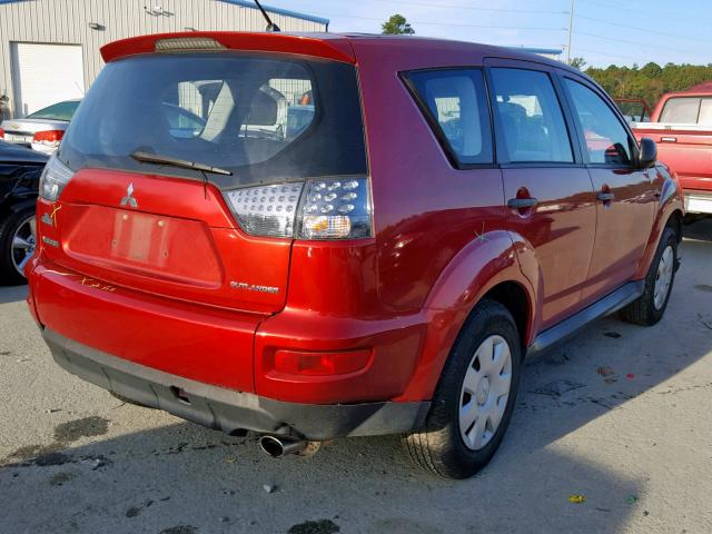 JA4AS2AWXAZ007185 - 2010 MITSUBISHI OUTLANDER RED photo 4