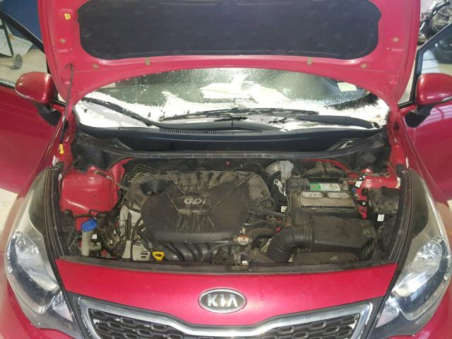 KNADN4A39C6059498 - 2012 KIA RIO EX RED photo 7