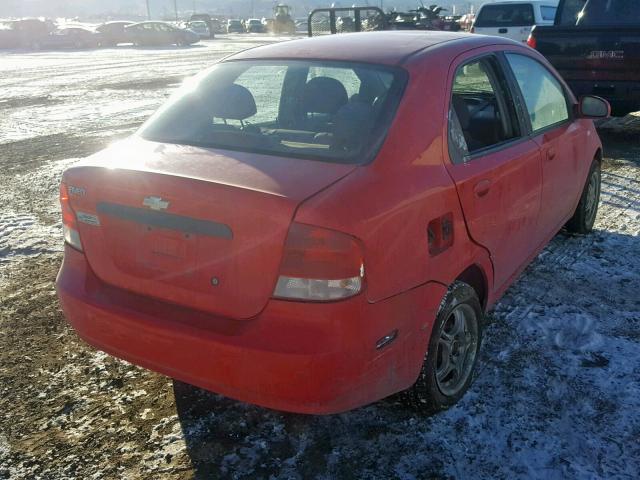KL1TD56676B641371 - 2006 CHEVROLET AVEO BASE Қызыл фото 4