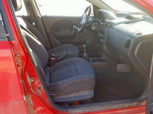 KL1TD56676B641371 - 2006 CHEVROLET AVEO BASE Қызыл фото 5