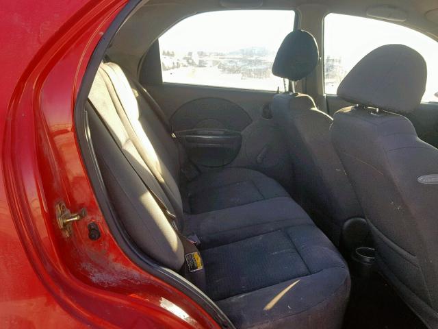 KL1TD56676B641371 - 2006 CHEVROLET AVEO BASE Қызыл фото 6