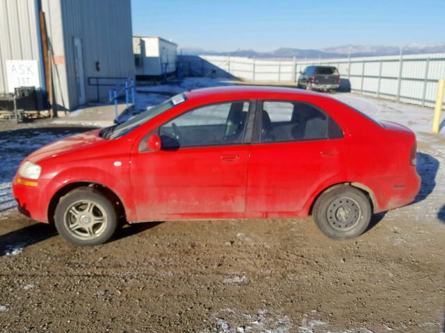 KL1TD56676B641371 - 2006 CHEVROLET AVEO BASE Қызыл фото 9