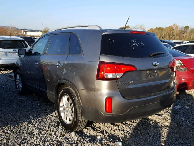 5XYKT4A63EG428737 - 2014 KIA SORENTO LX GRAY photo 3