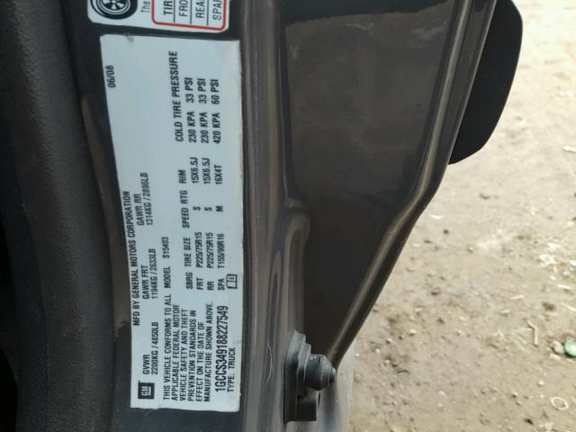 1GCCS349188227549 - 2008 CHEVROLET COLORADO L GRAY photo 10