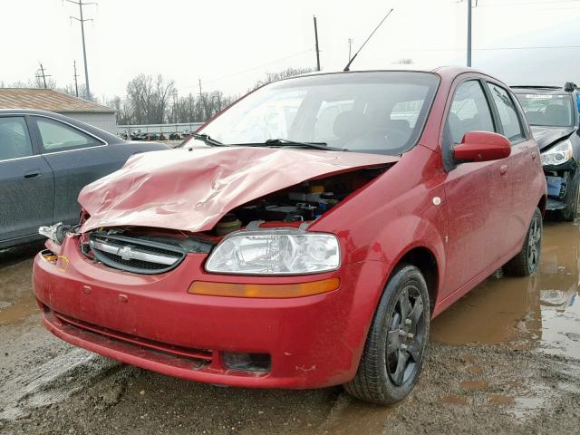 KL1TD66618B222313 - 2008 CHEVROLET AVEO BASE Қызыл фото 2