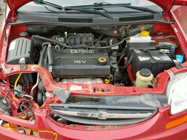 KL1TD66618B222313 - 2008 CHEVROLET AVEO BASE Қызыл фото 7