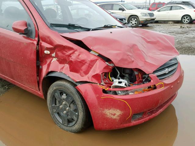 KL1TD66618B222313 - 2008 CHEVROLET AVEO BASE Қызыл фото 9