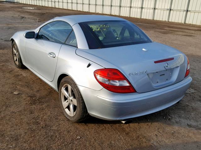 WDBWK54F86F120729 - 2006 MERCEDES-BENZ SLK 280 BLUE photo 3