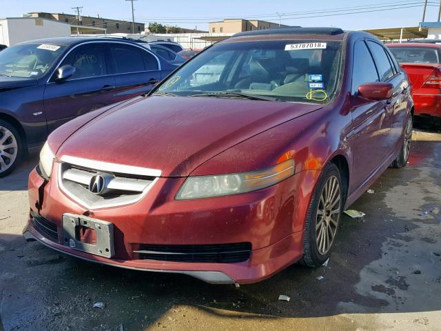 19UUA66275A035843 - 2005 ACURA TL BURGUNDY photo 2