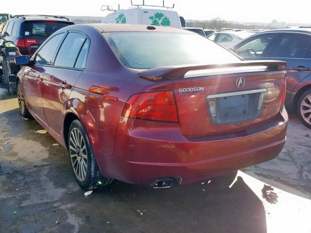 19UUA66275A035843 - 2005 ACURA TL BURGUNDY photo 3