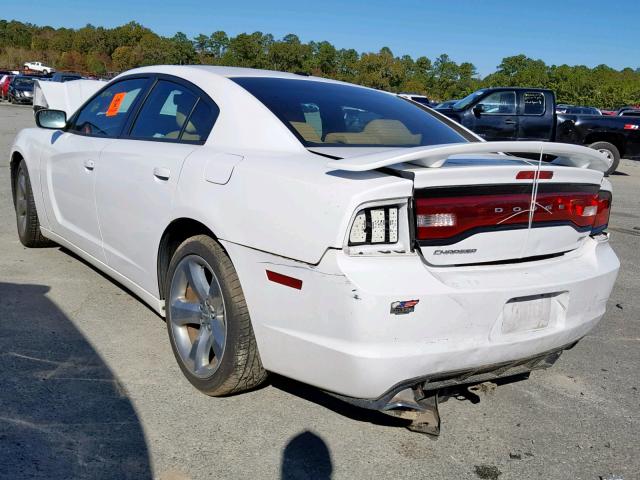 2C3CDXHG1EH323573 - 2014 DODGE CHARGER SX WHITE photo 3