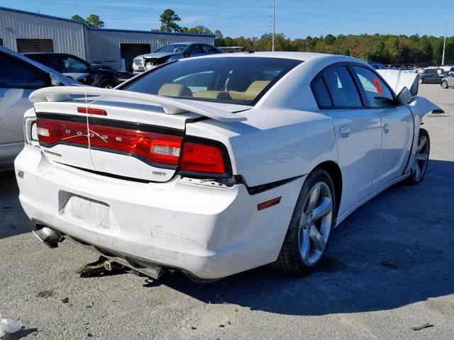 2C3CDXHG1EH323573 - 2014 DODGE CHARGER SX WHITE photo 4