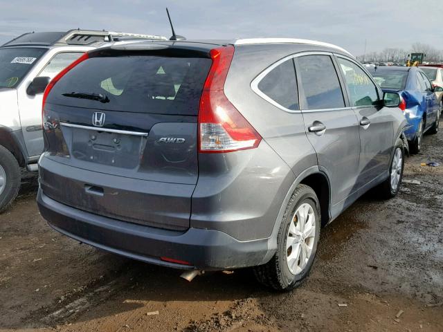 5J6RM4H74CL031639 - 2012 HONDA CR-V EXL GRAY photo 4