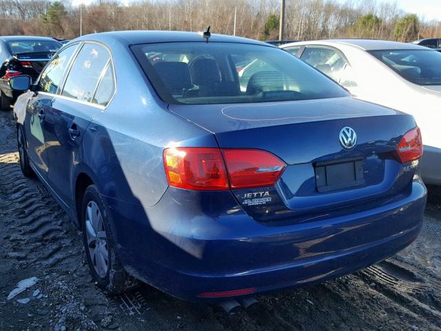 3VWDP7AJ5DM239802 - 2013 VOLKSWAGEN JETTA SE BLUE photo 3