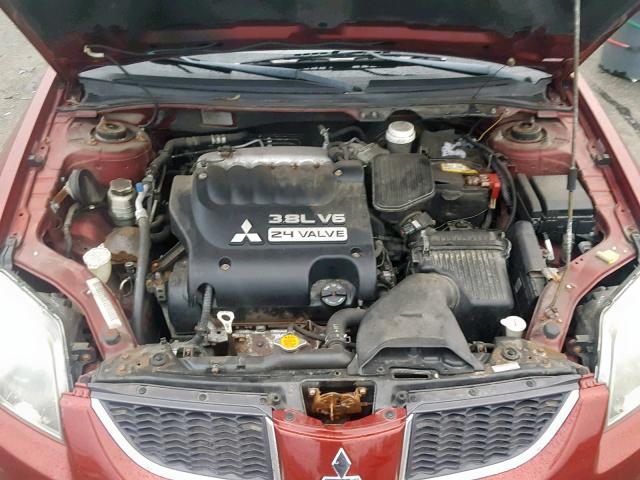 4A3AB46S74E114792 - 2004 MITSUBISHI GALANT LS RED photo 7