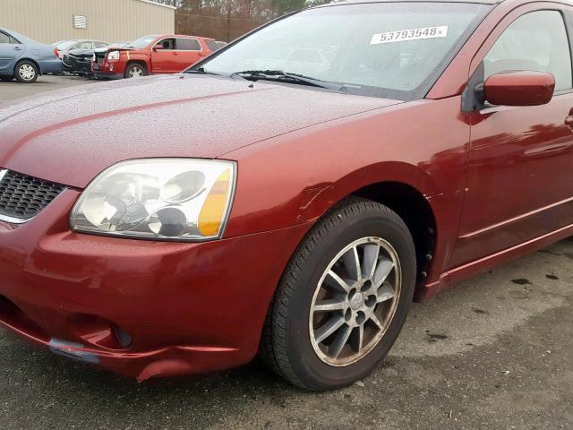 4A3AB46S74E114792 - 2004 MITSUBISHI GALANT LS RED photo 9