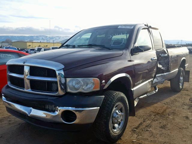 3D7KU28C14G211612 - 2004 DODGE RAM 2500 S ბურგუნდია ფოტო 2