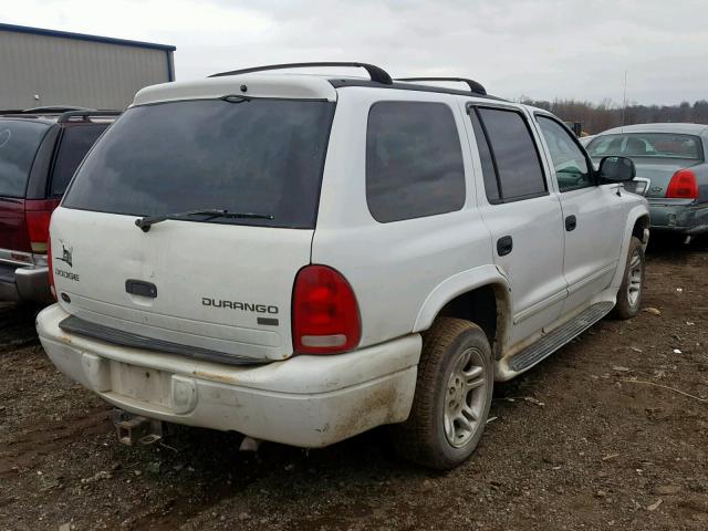 1D8HR48Z83F526205 - 2003 DODGE DURANGO SL WHITE photo 4