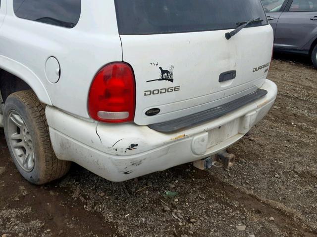 1D8HR48Z83F526205 - 2003 DODGE DURANGO SL WHITE photo 9