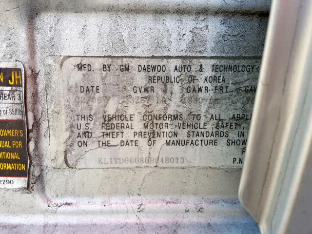 KL1TD66686B648013 - 2006 CHEVROLET AVEO BASE Gümüş foto 10