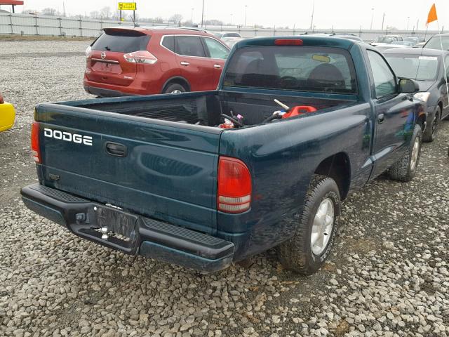 1B7FL26X7WS677125 - 1998 DODGE DAKOTA GREEN photo 4