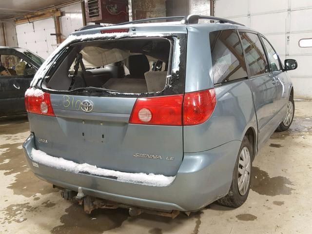 5TDZK23CX9S246969 - 2009 TOYOTA SIENNA CE BLUE photo 4