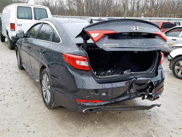 5NPE34AF3FH112438 - 2015 HYUNDAI SONATA SPO BLACK photo 3