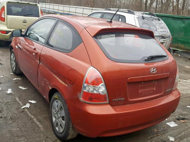 KMHCM3AC6BU188302 - 2011 HYUNDAI ACCENT GL ORANGE photo 3