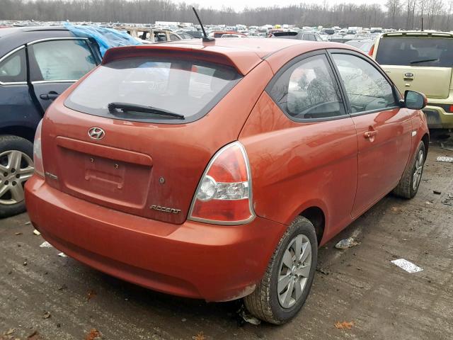 KMHCM3AC6BU188302 - 2011 HYUNDAI ACCENT GL ORANGE photo 4