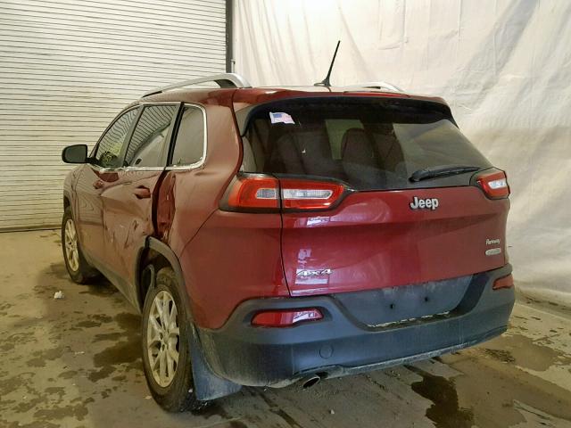 1C4PJMCB2EW282761 - 2014 JEEP CHEROKEE L MAROON photo 3