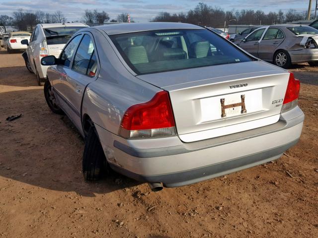 YV1RH58D822180625 - 2002 VOLVO S60 2.5T SILVER photo 3