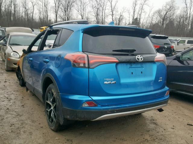 JTMJFREV2HJ155649 - 2017 TOYOTA RAV4 SE BLUE photo 3