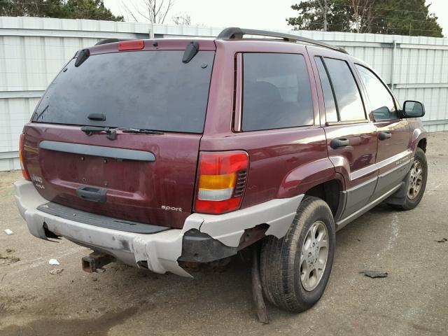 1J4GW38S32C175049 - 2002 JEEP GRAND CHER MAROON photo 4