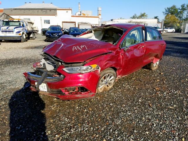 3FA6P0HD7HR317675 - 2017 FORD FUSION SE BURGUNDY photo 2