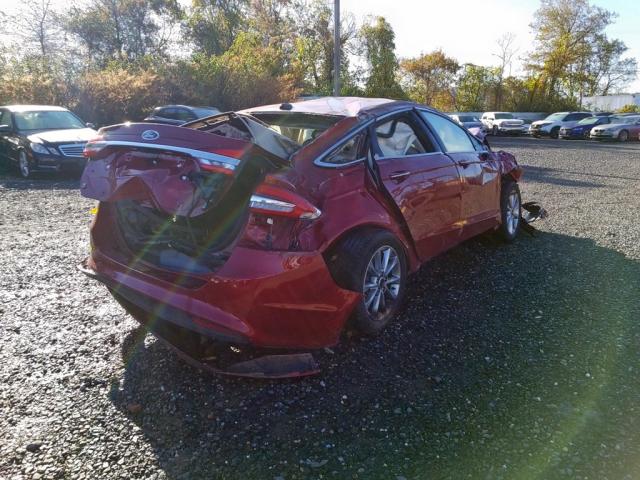 3FA6P0HD7HR317675 - 2017 FORD FUSION SE BURGUNDY photo 4