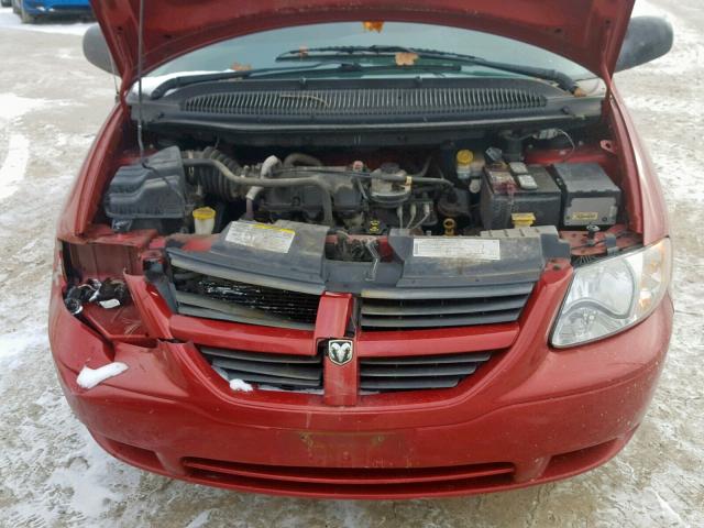 1D4GP45R75B361460 - 2005 DODGE CARAVAN SX RED photo 7