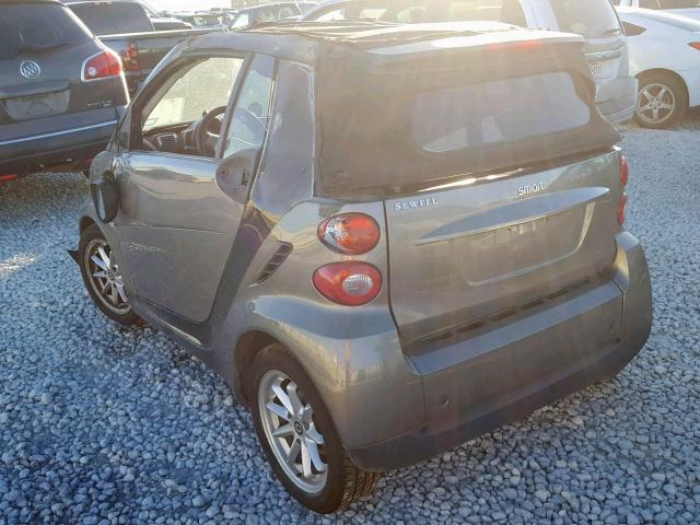 WMEEK31X89K256676 - 2009 SMART FORTWO PAS GRAY photo 3