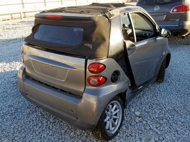 WMEEK31X89K256676 - 2009 SMART FORTWO PAS GRAY photo 4