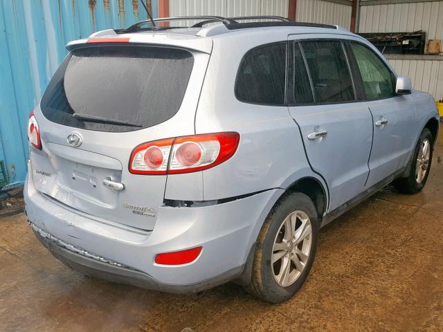 5NMSKDAG3AH376487 - 2010 HYUNDAI SANTA FE L BLUE photo 4