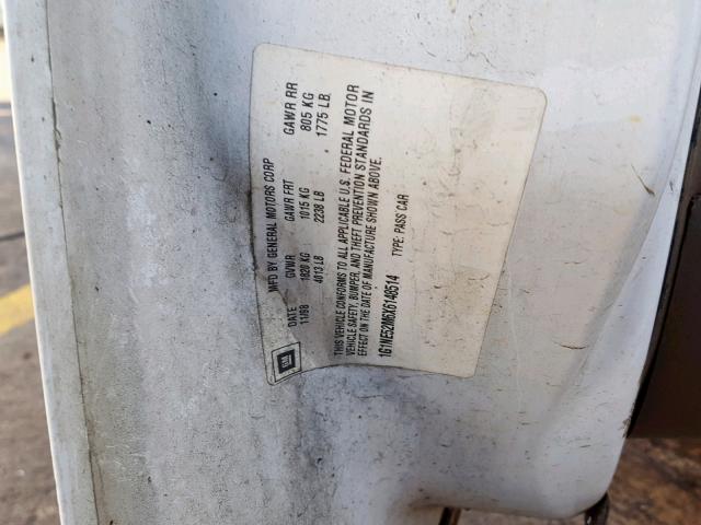 1G1NE52M6X6148514 - 1999 CHEVROLET MALIBU LS WHITE photo 10