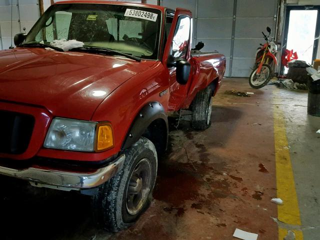 1FTZR11UX4TA16411 - 2004 FORD RANGER RED photo 9