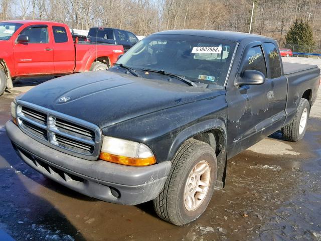 1D7GL12K94S663979 - 2004 DODGE DAKOTA SXT BLACK photo 2