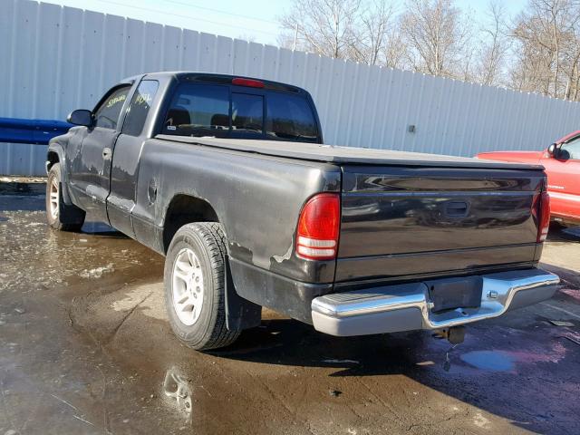 1D7GL12K94S663979 - 2004 DODGE DAKOTA SXT BLACK photo 3