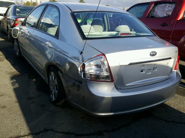 KNAFE122485491426 - 2008 KIA SPECTRA EX SILVER photo 3