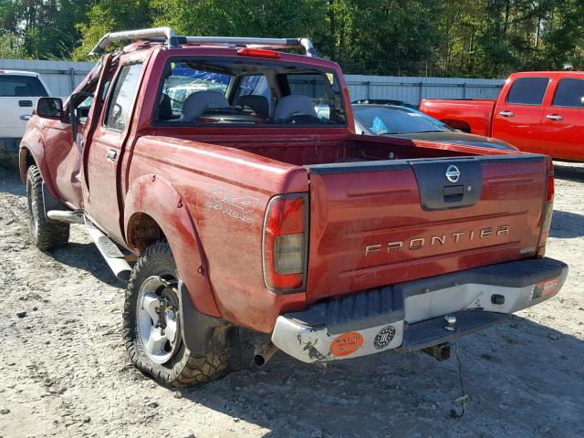 1N6ED27Y11C318949 - 2001 NISSAN FRONTIER C RED photo 3